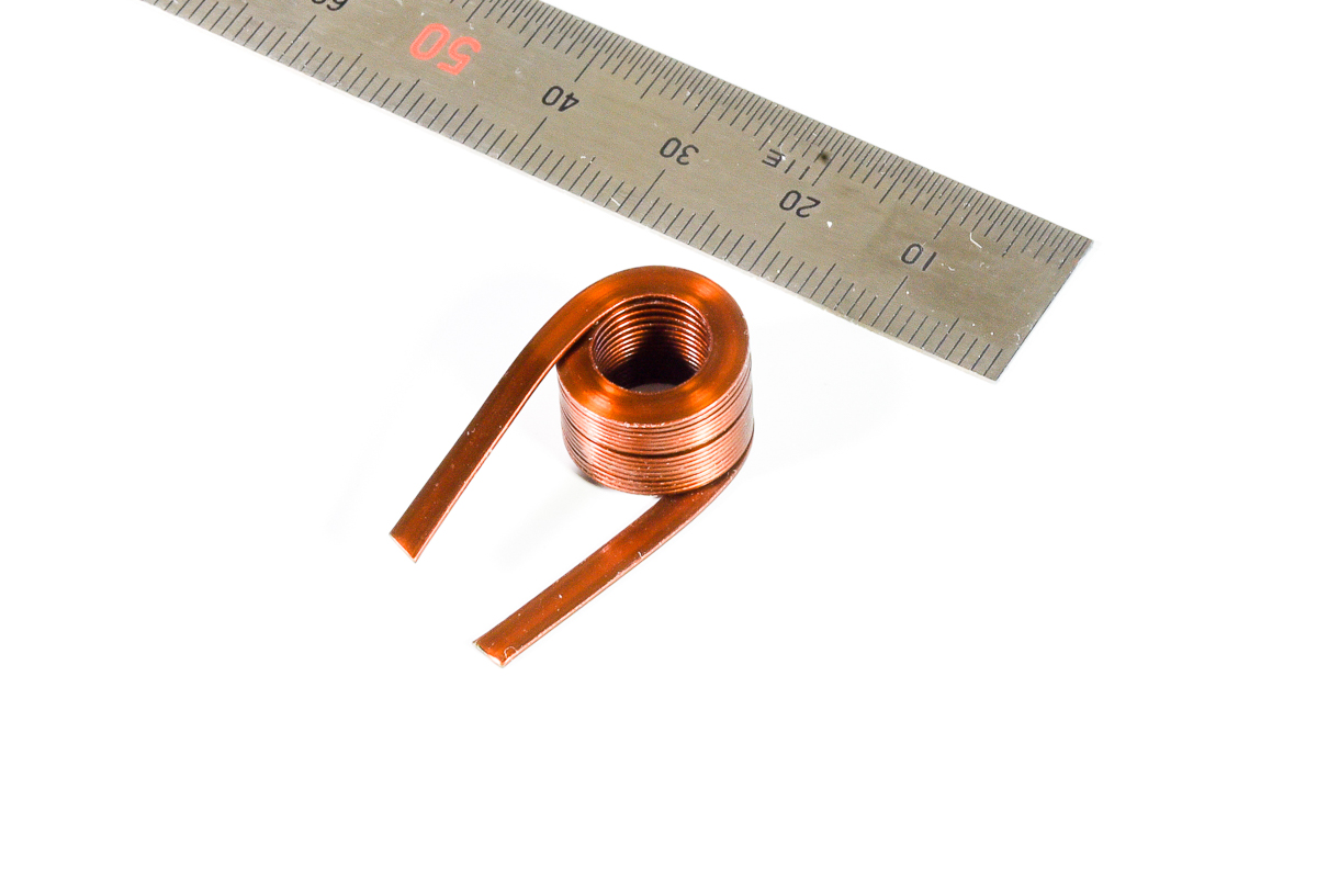Coil with flat wire wound vertically