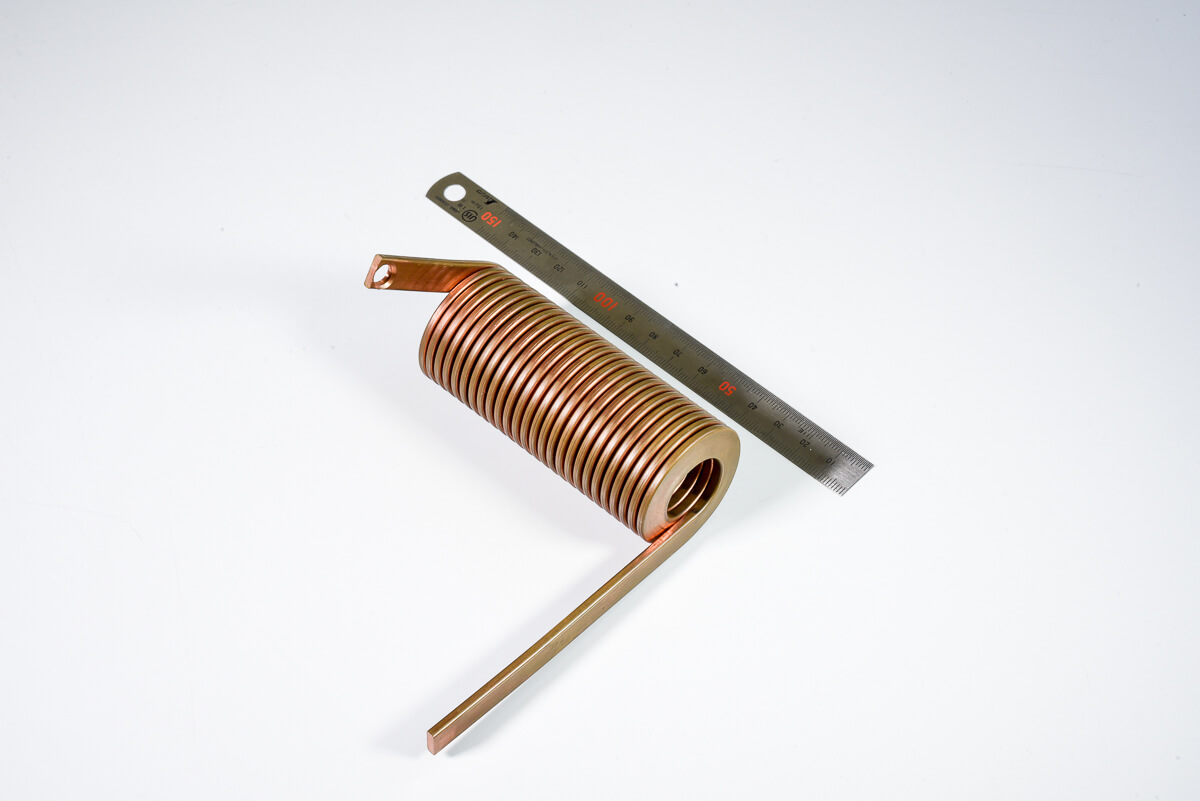 Coil with flat wire wound vertically
